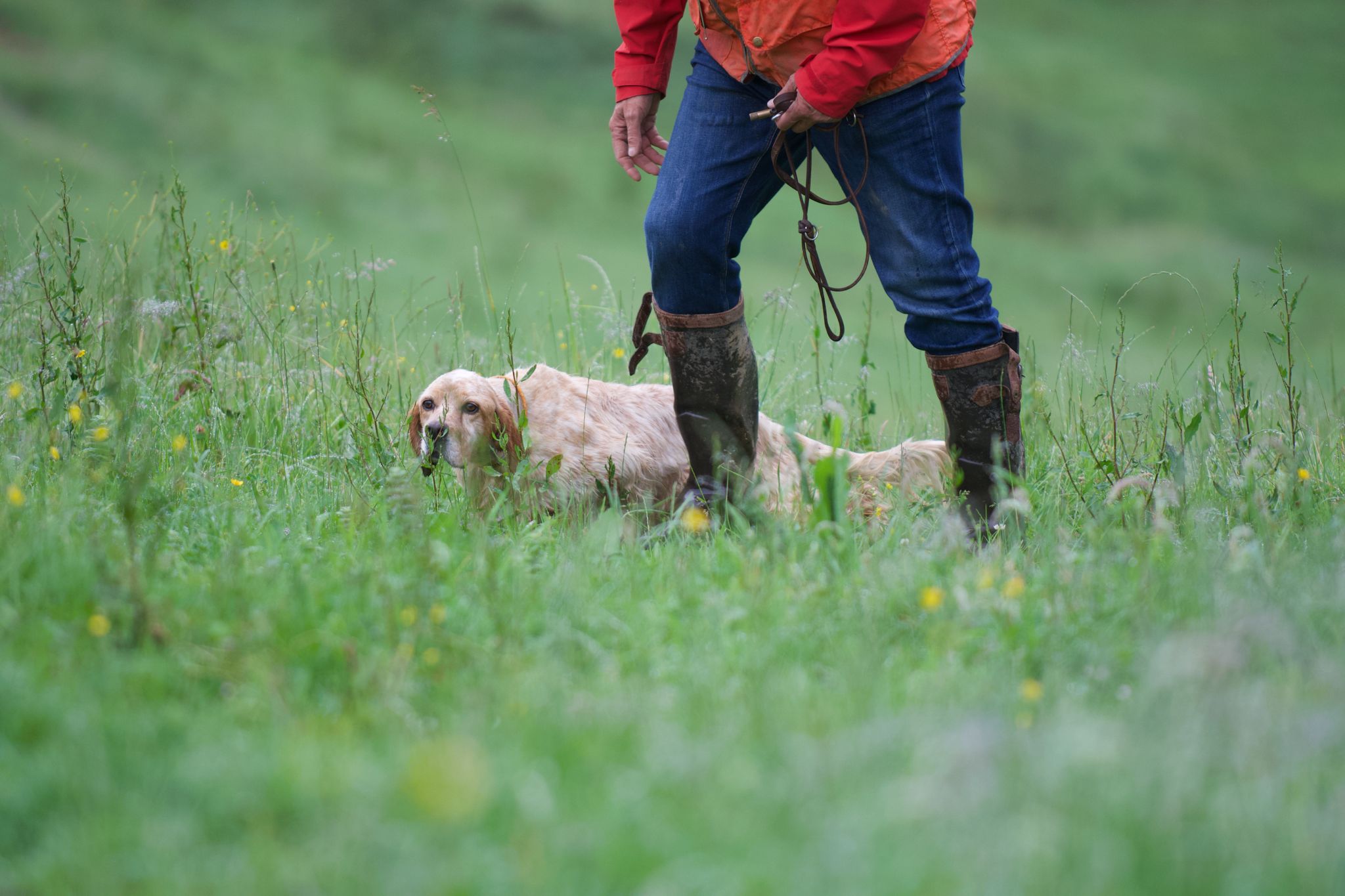 Josean Recondo en una práctica con su setter de Adarmendi